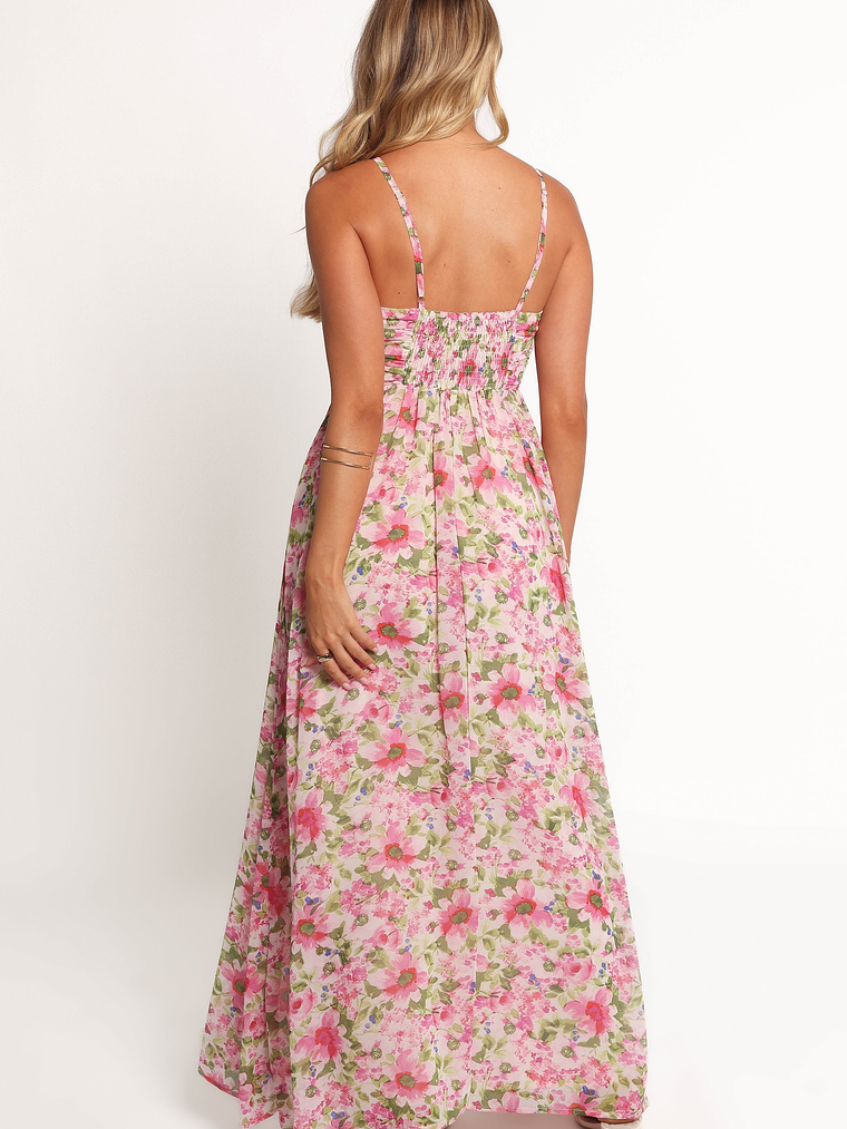 Cascade Halterneck Maxi Dress - Carmine Rose 4