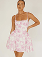 Courting Cami Strap Mini Dress Floral Pink - thumbnail 1