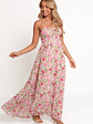 Cascade Halterneck Maxi Dress - Carmine Rose - thumbnail 5