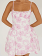 Courting Cami Strap Mini Dress Floral Pink - thumbnail 4