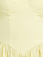 Daria Midi Dress Strapless Corset Gathered Dress in Lemon - thumbnail 4