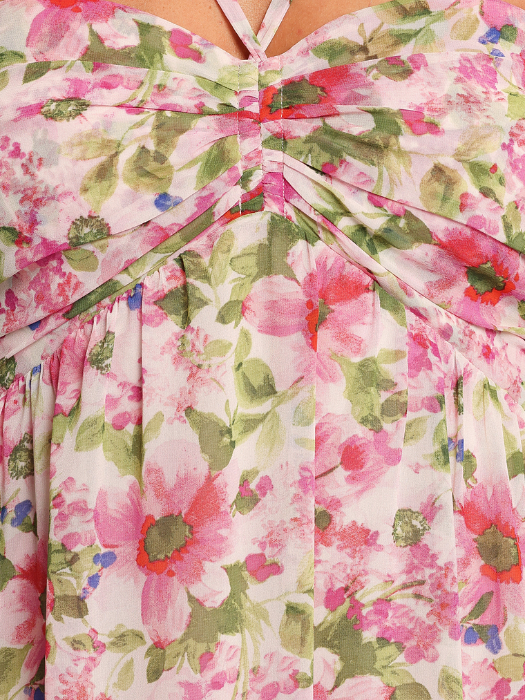 Cascade Halterneck Maxi Dress - Carmine Rose 6