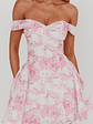 Courting Off-Shoulder Mini Dress Floral Pink - thumbnail 3