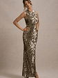 Cleopatra | Gold Sequin Split Maxi Dress - thumbnail 8