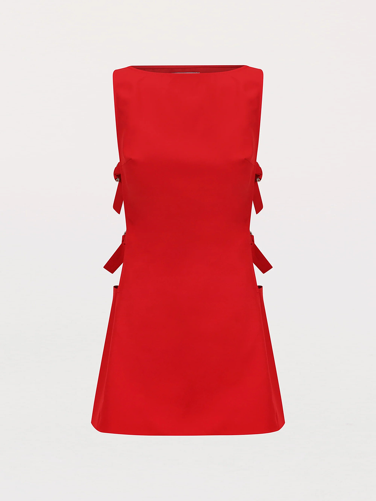 Cherish You Buckle Mini Dress - Red 3