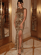 Cleopatra | Gold Sequin Split Maxi Dress - thumbnail 9
