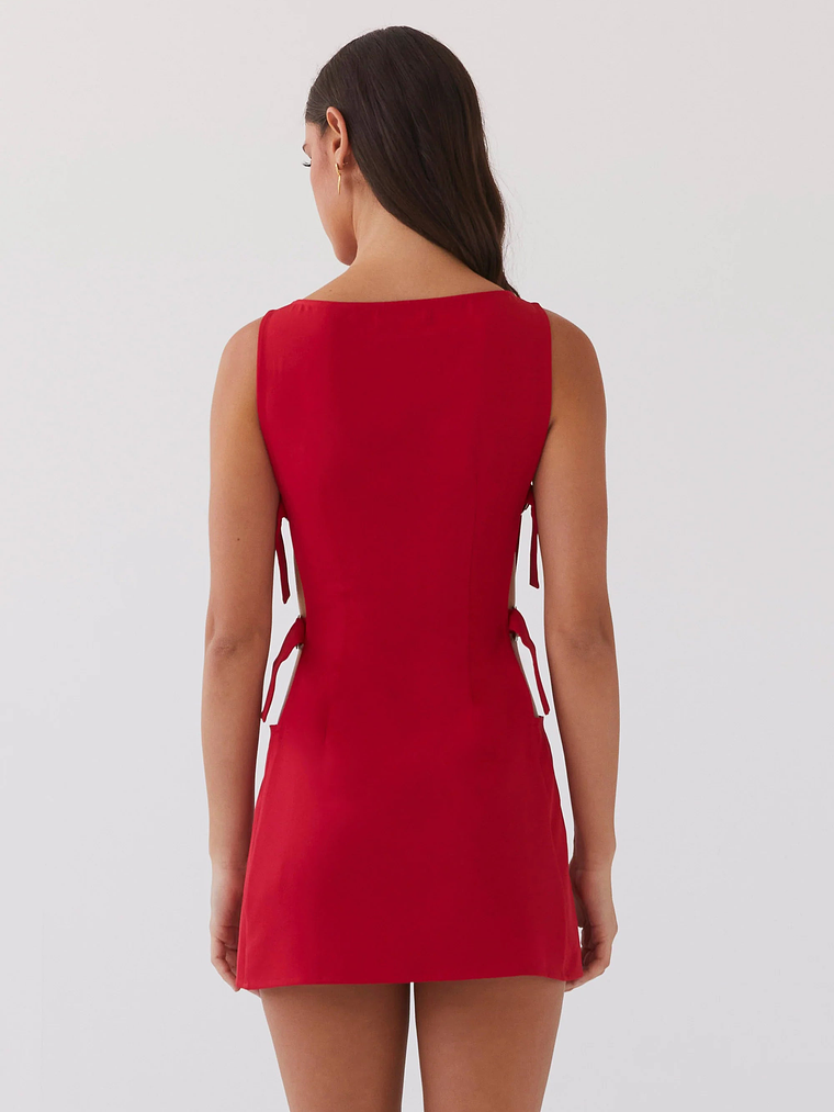 Cherish You Buckle Mini Dress - Red 7
