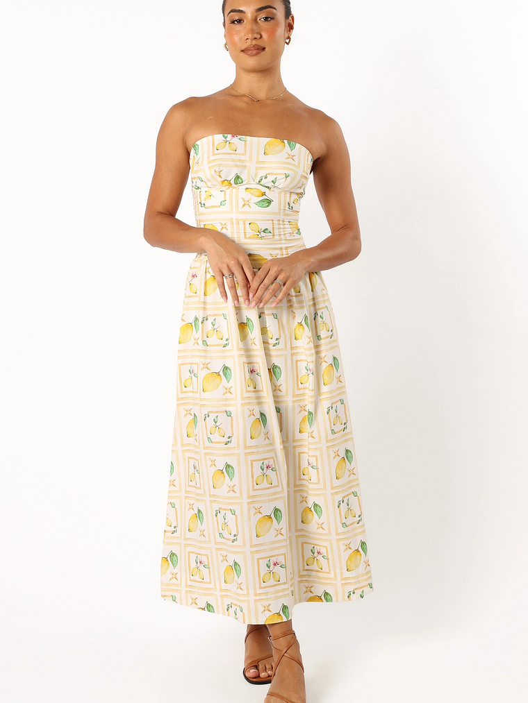 Cintrico Strapless Midi Dress - Lemon 4