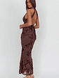 Cipriana Backless Halter Maxi Dress Embellished Brown - thumbnail 2