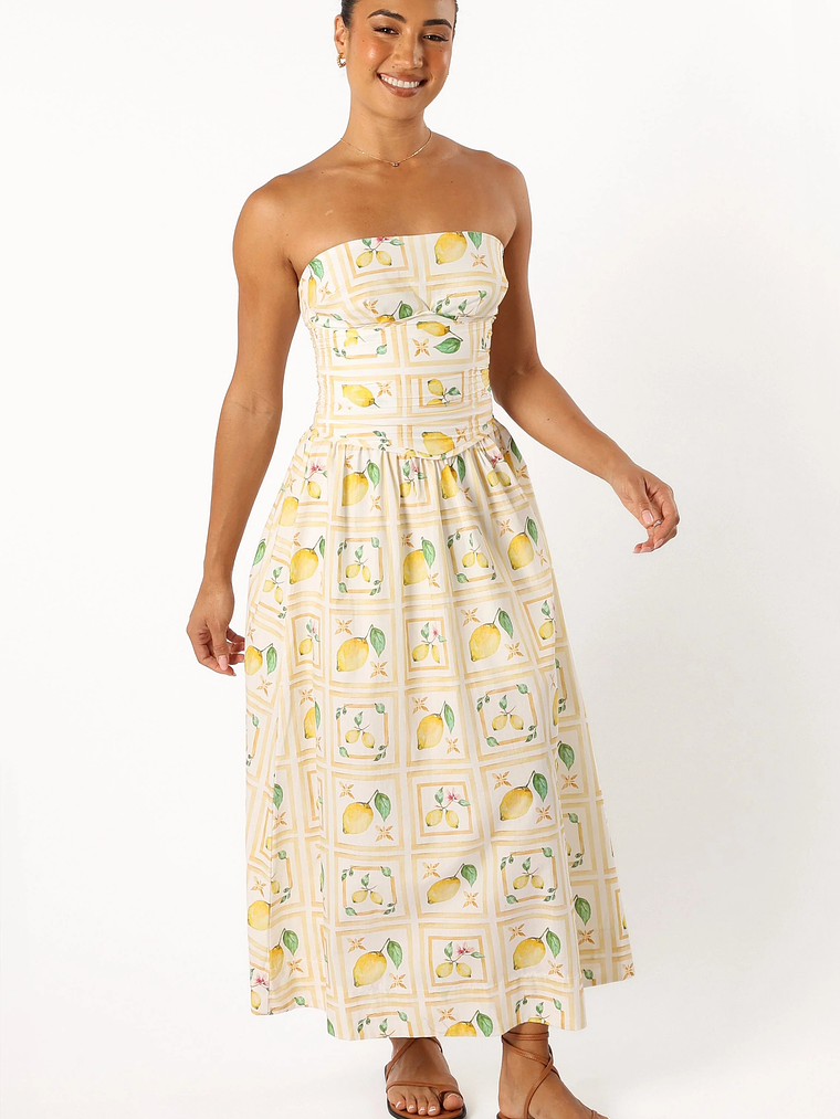 Cintrico Strapless Midi Dress - Lemon 5