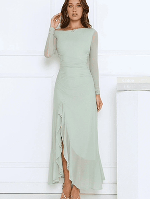 Darling At Dusk Long Sleeve Maxi Dress Sage