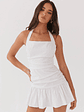 Cely Ruched Mini Dress - White - thumbnail 6