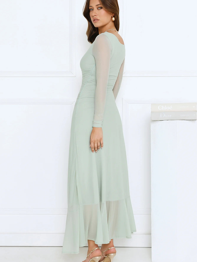 Darling At Dusk Long Sleeve Maxi Dress Sage 4