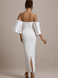 Dalani | White Corset Maxi Dress With Satin Puff Sleeves - thumbnail 2