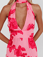 Cipriana Backless Halter Maxi Dress Embellished Pink - thumbnail 3