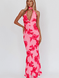 Cipriana Backless Halter Maxi Dress Embellished Pink - thumbnail 5
