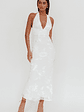 Cipriana Backless Halter Maxi Dress Embellished White - thumbnail 1