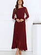 Darling At Dusk Long Sleeve Maxi Dress Wine - thumbnail 5