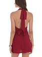 Cowl Neck Halter Dress in Red - thumbnail 2