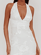 Cipriana Backless Halter Maxi Dress Embellished White - thumbnail 3