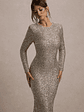 Citrine | Rose Gold Sequin Long-Sleeve Maxi Dress - thumbnail 3
