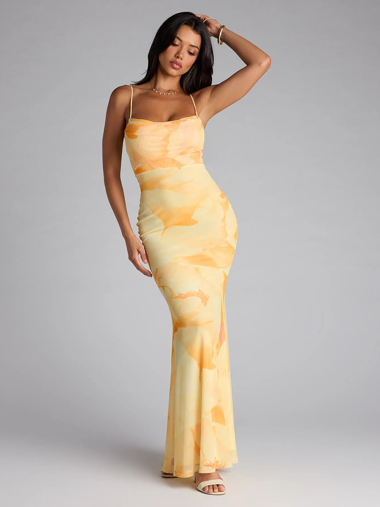 Coastal Luxe Floral Mermaid Maxi Dress 1