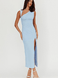 Daleela Asymmetric Neckline Maxi Dress Blue - thumbnail 1