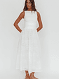 Dalayla Sleeveless Eyelet Maxi Dress White - thumbnail 5