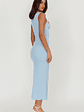 Daleela Asymmetric Neckline Maxi Dress Blue - thumbnail 2