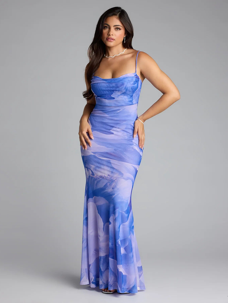Coastal Luxe Floral Mermaid Maxi Dress 5