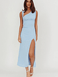 Daleela Asymmetric Neckline Maxi Dress Blue - thumbnail 4