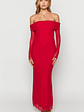 Coraline Red Long Sleeve Maxi Dress - thumbnail 2