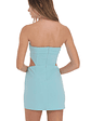Crepe Corset Cutout Dress in Blue - thumbnail 2