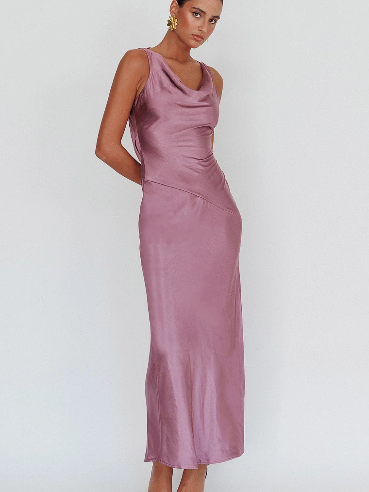 Cassiopeia Open Back Maxi Dress Grape 5