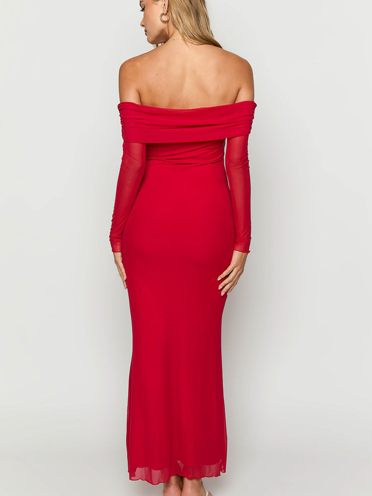 Coraline Red Long Sleeve Maxi Dress 7