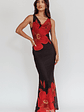 Cassiopeia Open Back Maxi Dress Hibiscus Black - thumbnail 3