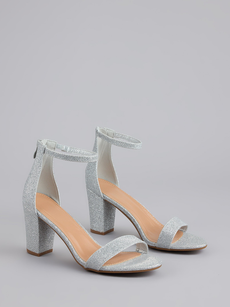 Cue The Compliments Glitter Block Heels 1
