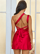 City Meets One Shoulder Satin Mini Dress - thumbnail 8