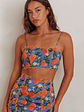 Chamberlain Scallop Trim Crop Top Citrus Orange - thumbnail 1