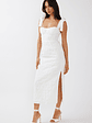 Cupid Tied Shoulder Embellished Midi Dress White - thumbnail 3