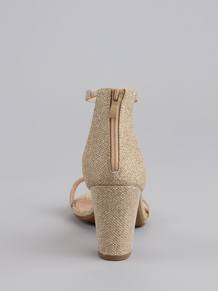 Cue The Compliments Glitter Block Heels 8