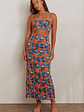 Chamberlain Scallop Trim Maxi Skirt Citrus Orange - thumbnail 2