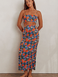 Chamberlain Scallop Trim Maxi Skirt Citrus Orange - thumbnail 3