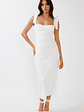 Cupid Tied Shoulder Embellished Midi Dress White - thumbnail 6