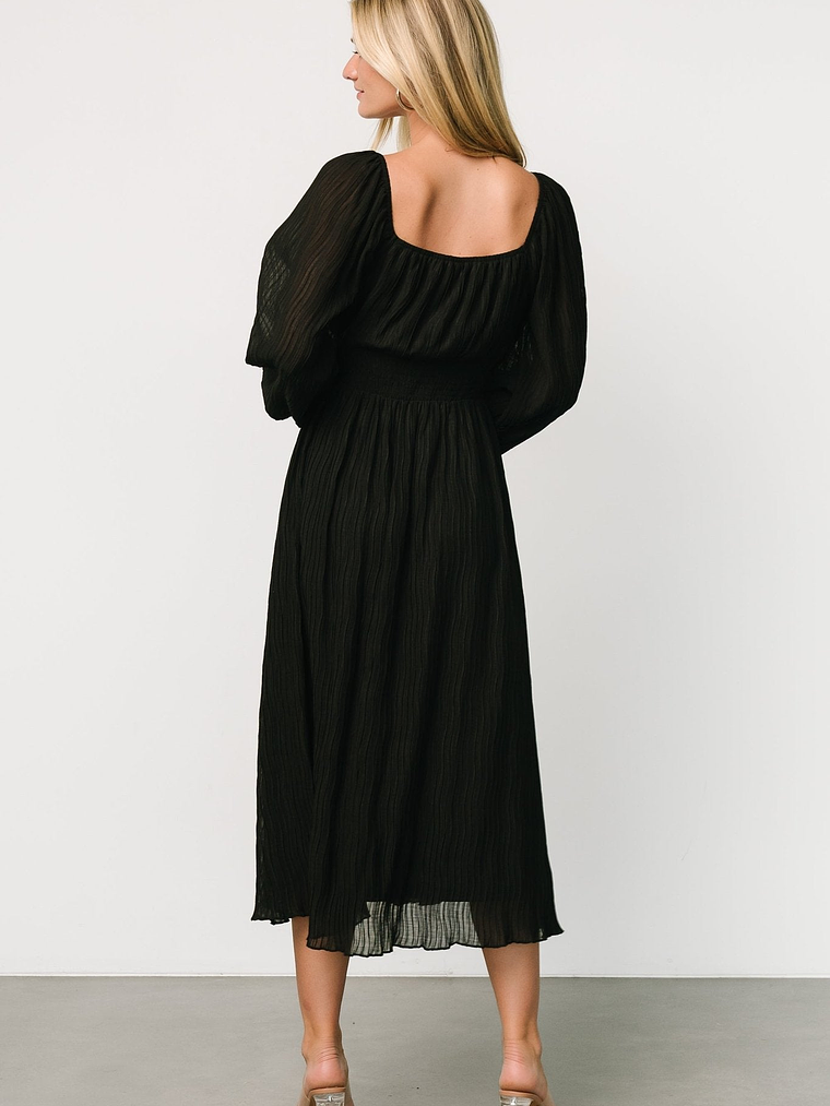 Dalton Pleated Midi Dress | Black 5