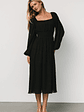 Dalton Pleated Midi Dress | Black - thumbnail 6