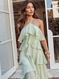 Darylyn Tiered Ruffle Maxi Dress Sage - thumbnail 2