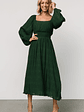 Dalton Pleated Midi Dress | Dark Green - thumbnail 4