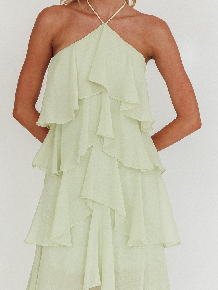 Darylyn Tiered Ruffle Maxi Dress Sage 4