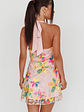 Champagne Showers Halterneck Slip Mini Dress Sequin Floral Pink - thumbnail 2